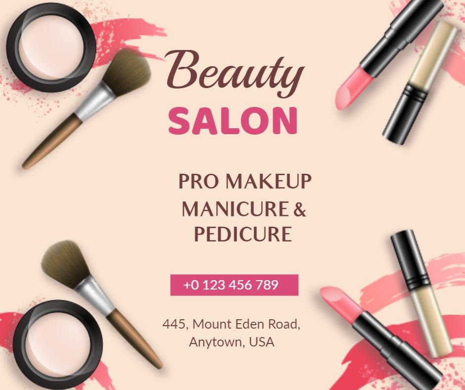 Beauty Salon Makeup and Manicure Services Facebook Flyer Template