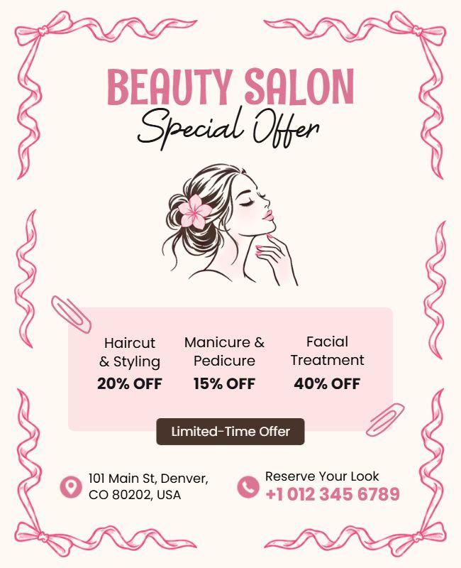 Beauty Salon Special Offer Flyer Template