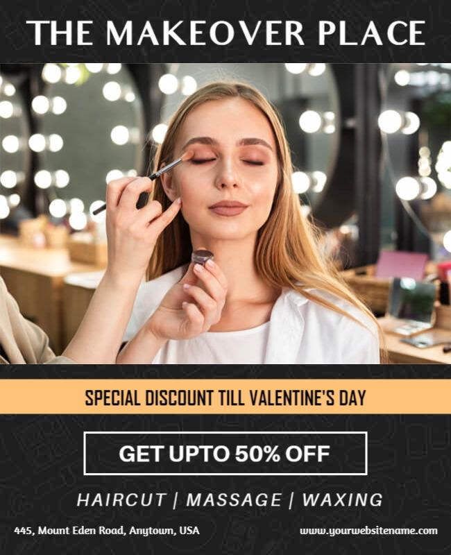 Beauty Salon Valentines Day Special Flyer Template