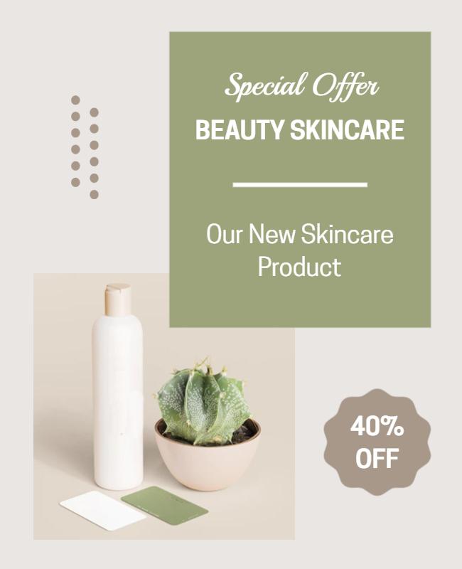 Beauty Skincare Special Offer Flyer Template