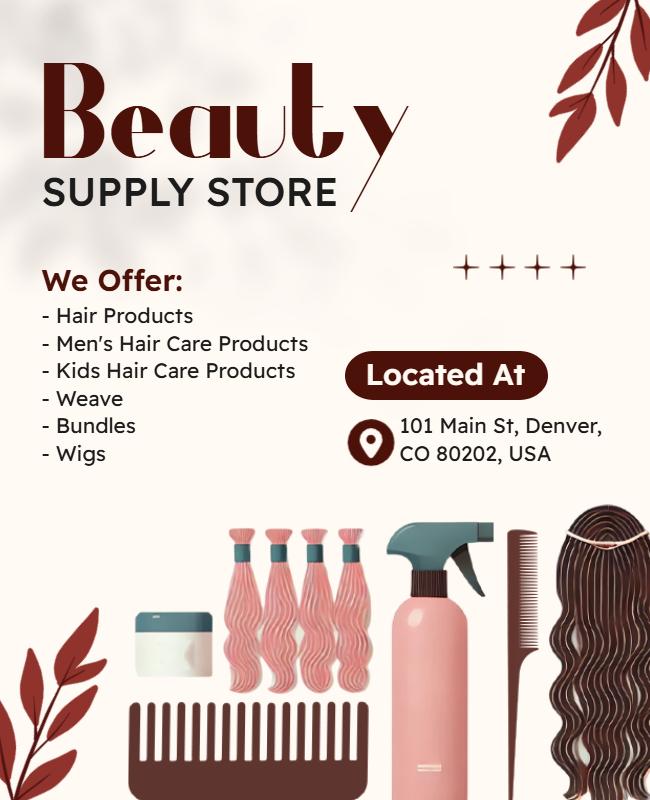 Beauty Supply Store Promotional Flyer Template