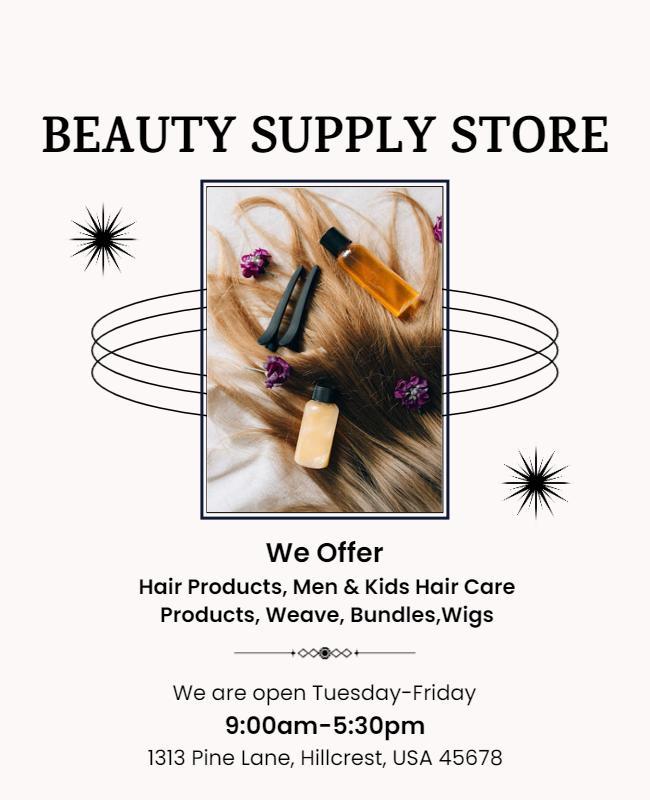 Beauty Supply Store Services Flyer Template