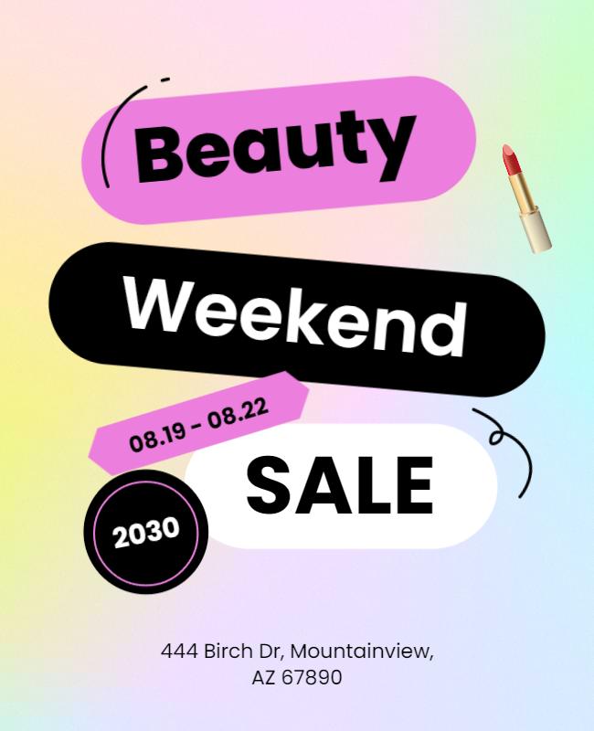 Beauty Weekend Sale Event Flyer Template