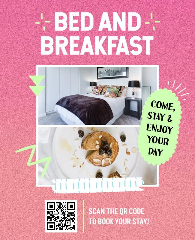 Colorful Playful Bed and Breakfast Booking Flyer Template