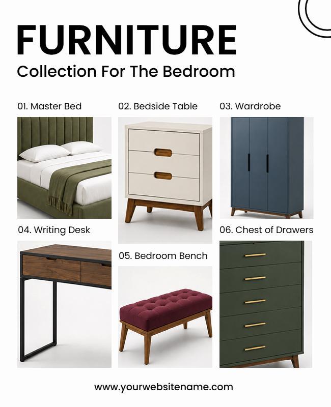 Bedroom Furniture Collection Poster Template