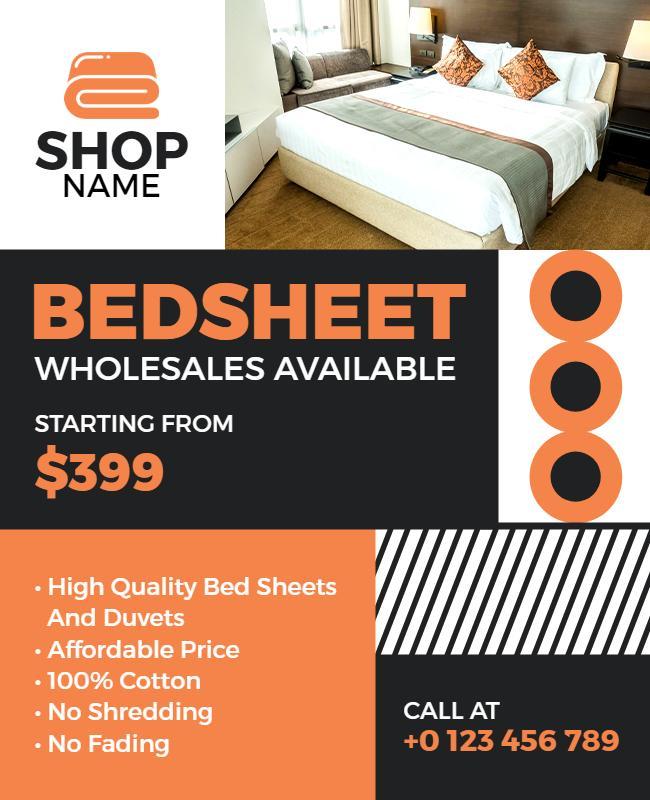 Bedsheet Wholesale Promotion Flyer Template