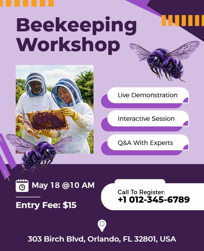 Beekeeping Workshop Flyer Template