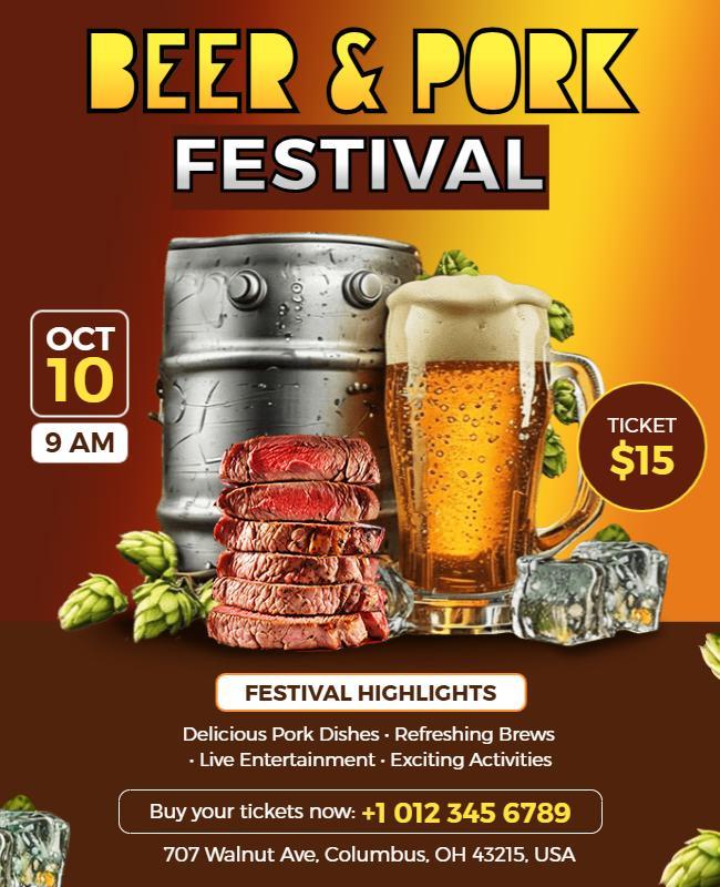 Beer and Pork Festival Event Flyer Template