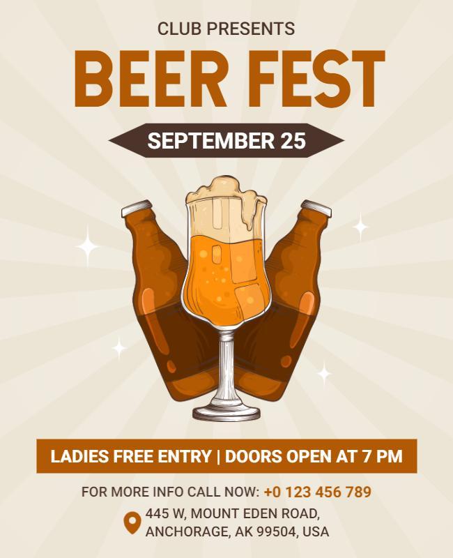 Beer Festival with Free Entry Flyer Template