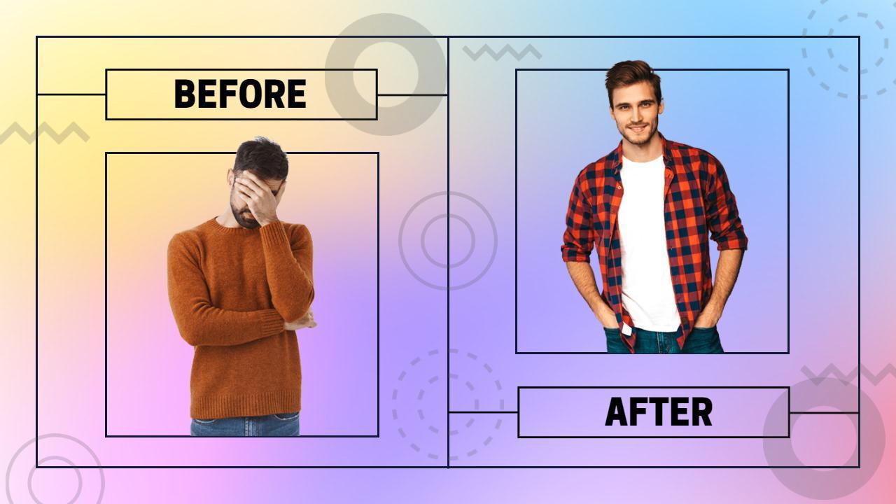 Before After Transformation Trending YouTube Thumbnail Template