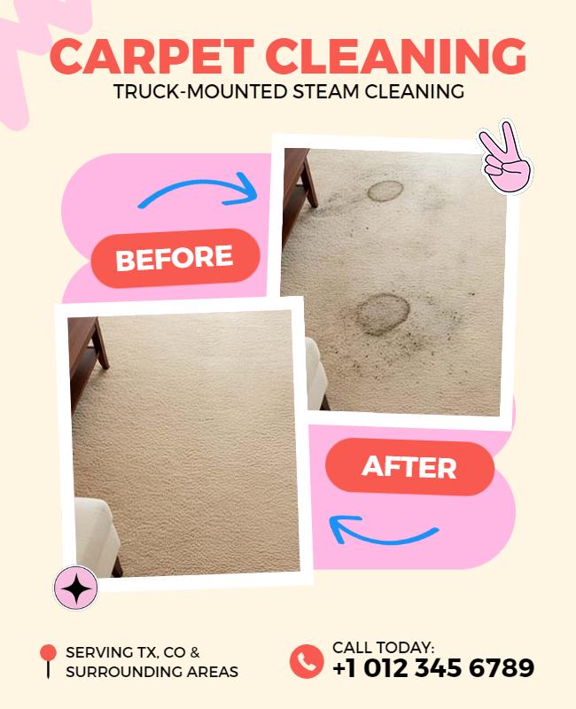 Before and After Carpet Cleaning Flyer Template