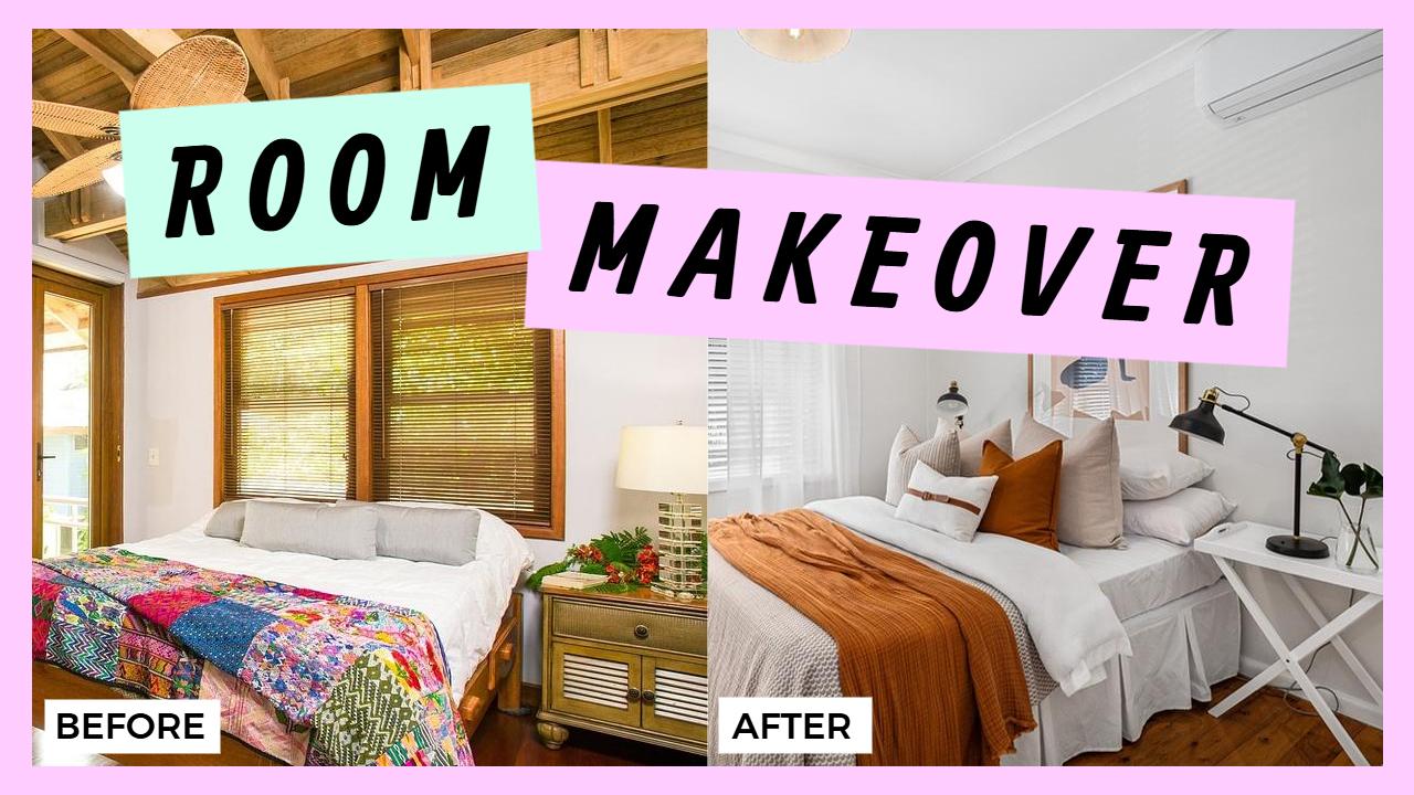 Before and After Room Makeover Transformation Trending YouTube Thumbnail Template
