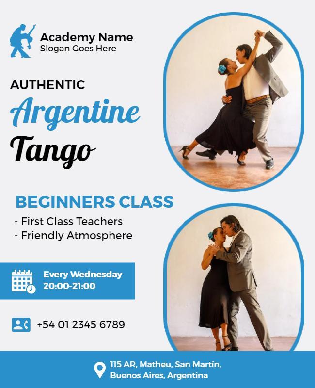 Beginner Argentine Tango Class Flyer Template