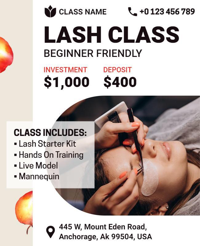 Beginner Friendly Lash Training Class Flyer Template