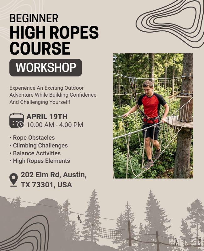 Beginner High Ropes Course Workshop Flyer Template
