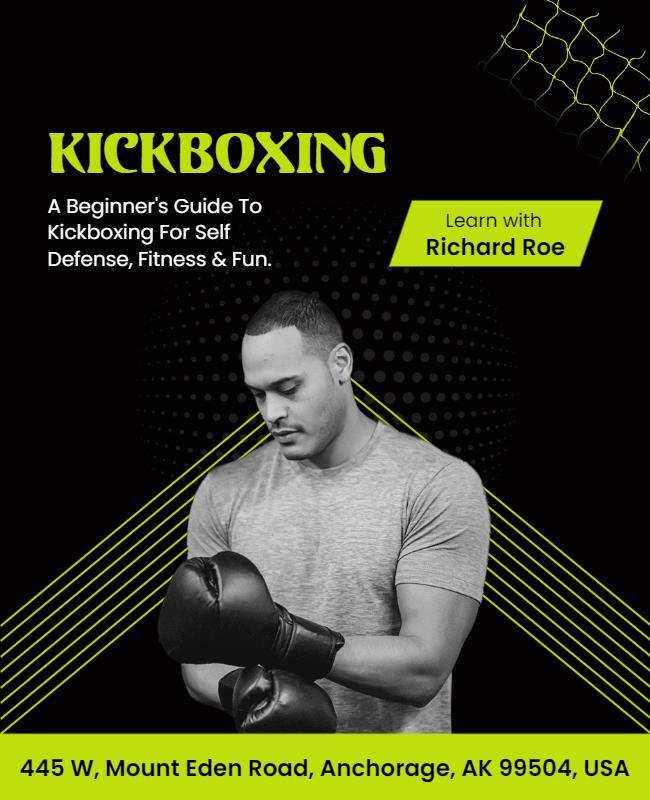 Beginner Kickboxing Self Defense and Fitness Flyer Template