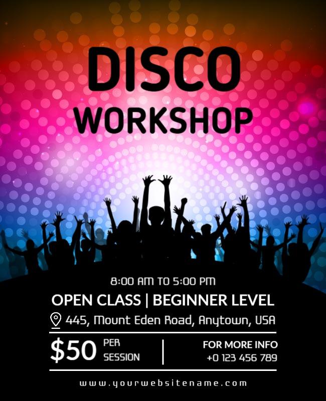 Beginner Level Disco Workshop Flyer Template