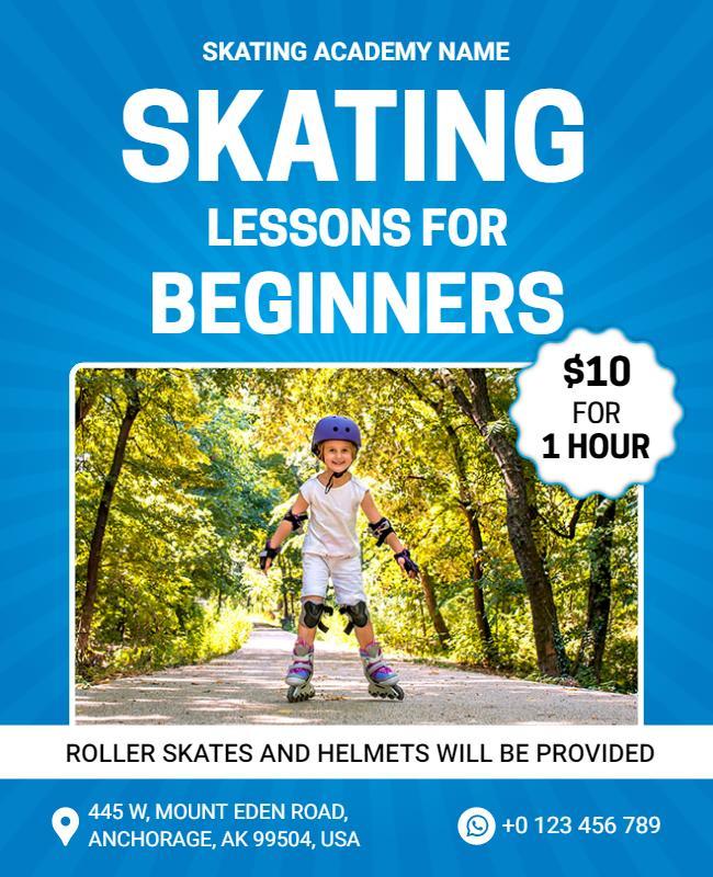 Beginner Skating Lessons Promotion Flyer Template