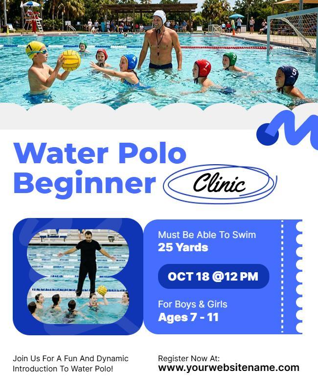 Beginner Water Polo Clinic Flyer Template