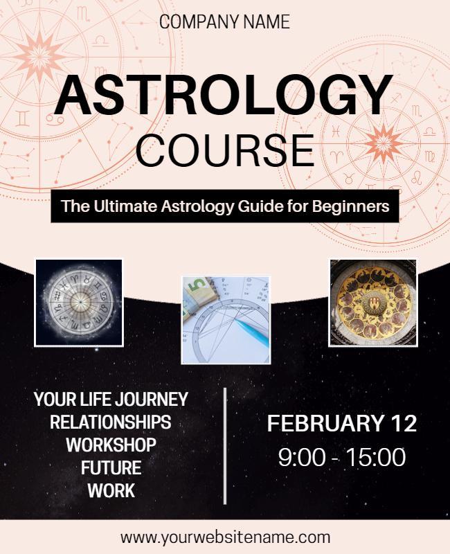 Beginners Astrology Course Workshop Flyer Template