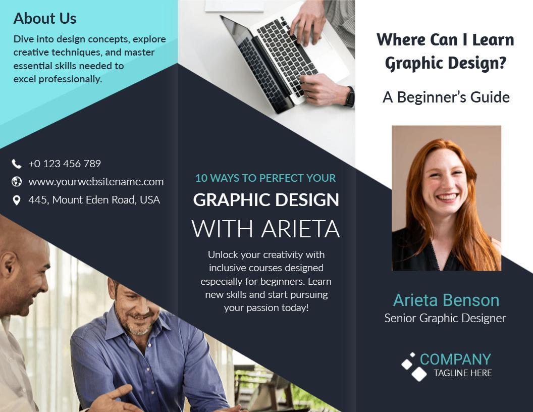 Beginner's Guide to Learning Graphic Design Skills Brochure Template