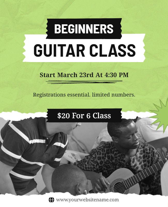 Beginners Guitar Class Instructional Flyer Template