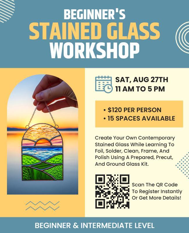 Beginner's Stained Glass Workshop Flyer Template