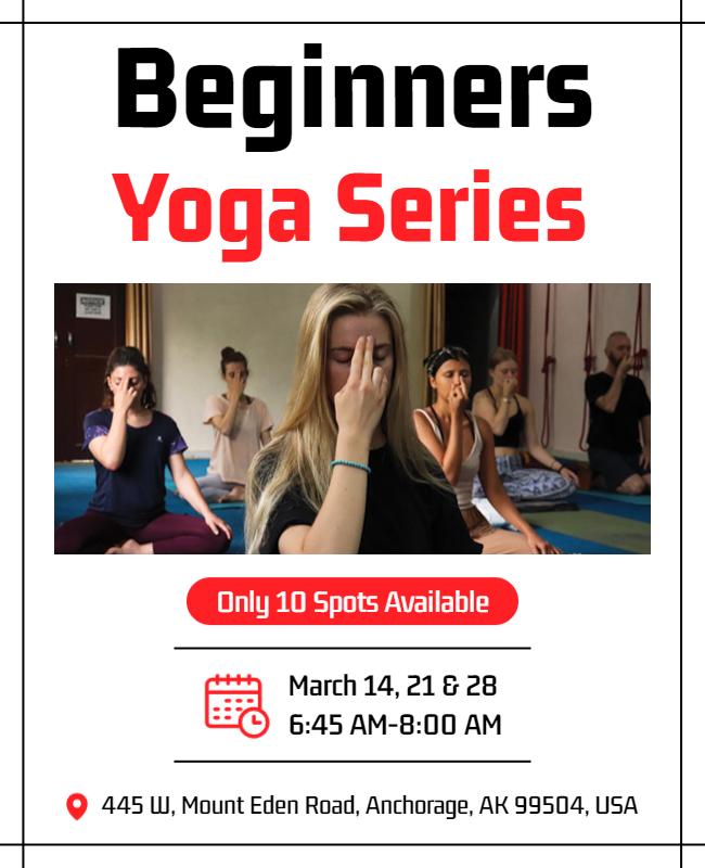 Beginners Yoga Class Series Flyer Template