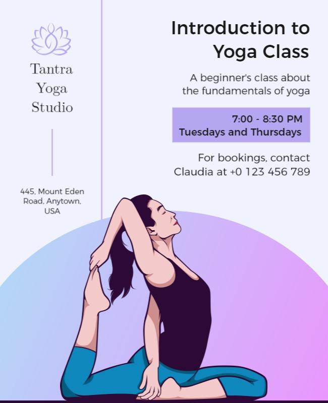 Beginners Yoga Fundamentals Class Flyer Template