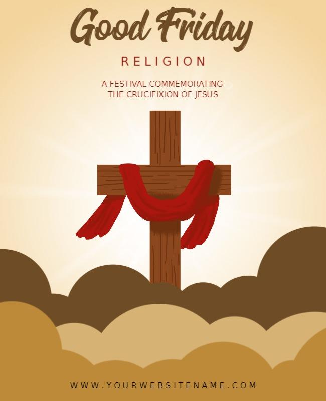 Beige Good Friday Flyer Template