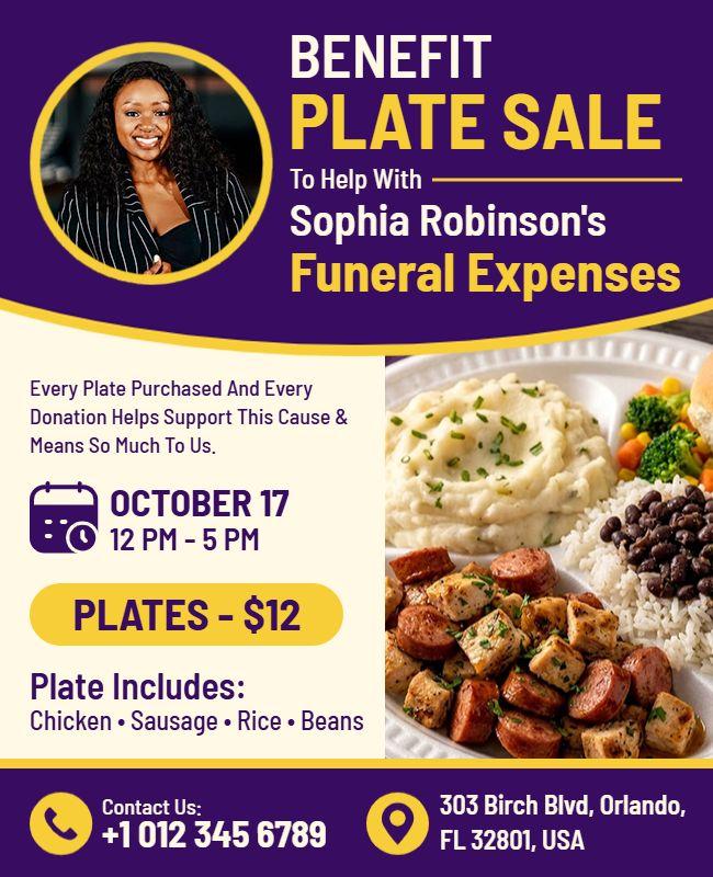 Benefit Plate Sale Fundraiser Flyer Template