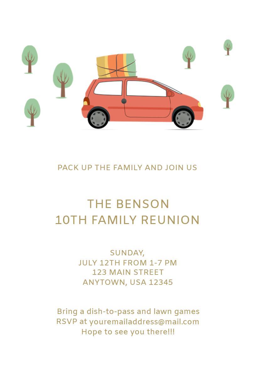 Benson Family 10th Reunion Gathering Invitation Template