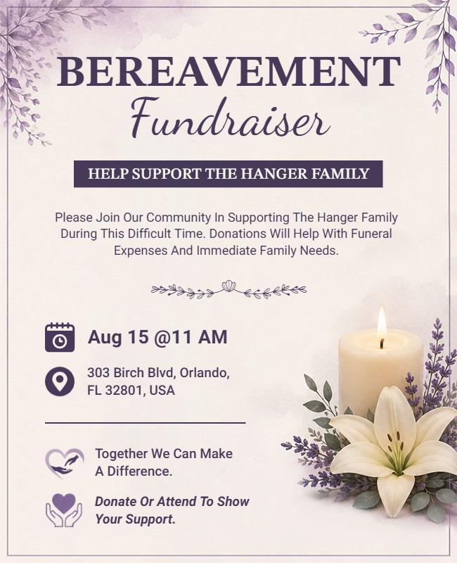 Bereavement Fundraiser Event Flyer Template