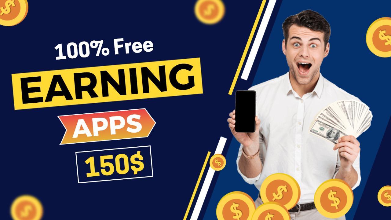 Best Free Earning Apps 150 Dollars Trending YouTube Thumbnail Template