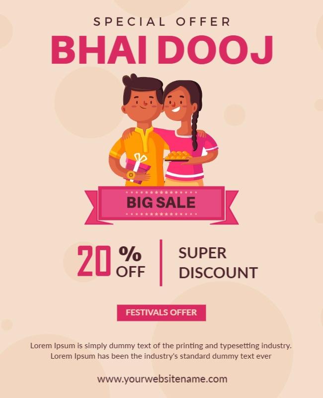 Bhai Dooj Festival Discount Offer Flyer Template