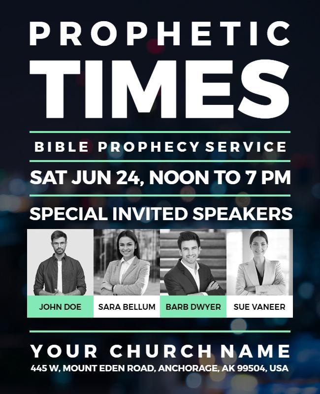 Bible Prophecy Service Speaker Event Flyer Template