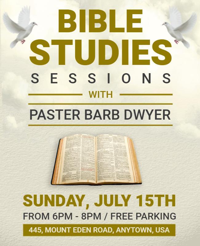 Bible Studies Sessions Announcement Flyer Template