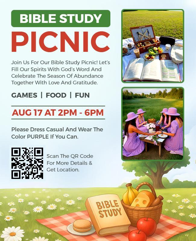 Bible Study Picnic Event Flyer Template