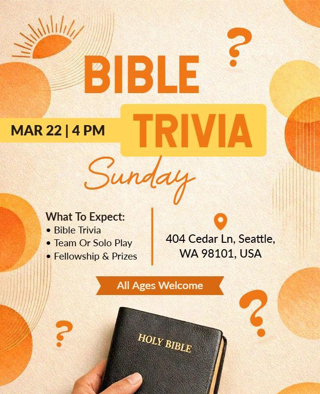 Bible Trivia Event Flyer Template