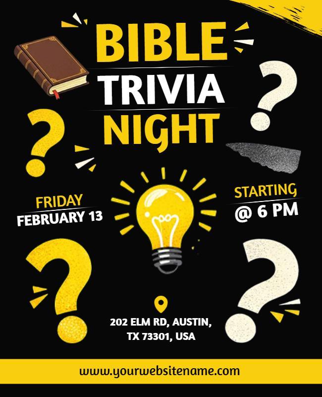 Bible Trivia Night Event Flyer Template