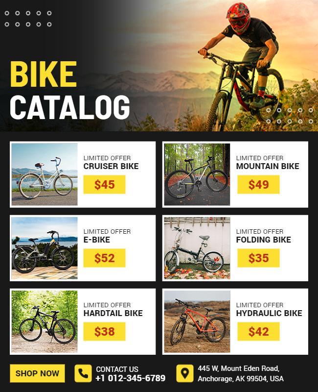 Bicycle Catalog Promotional Offer Flyer Template