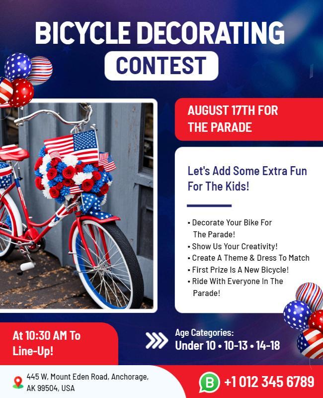 Bicycle Decorating Contest Parade Flyer Template