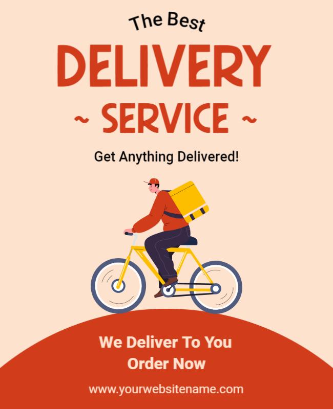 Bicycle Delivery Service Promotion Flyer Template