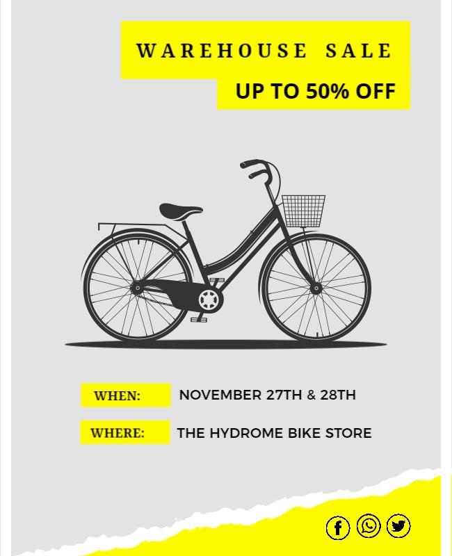 Bicycle Warehouse Sale Discount Flyer Template