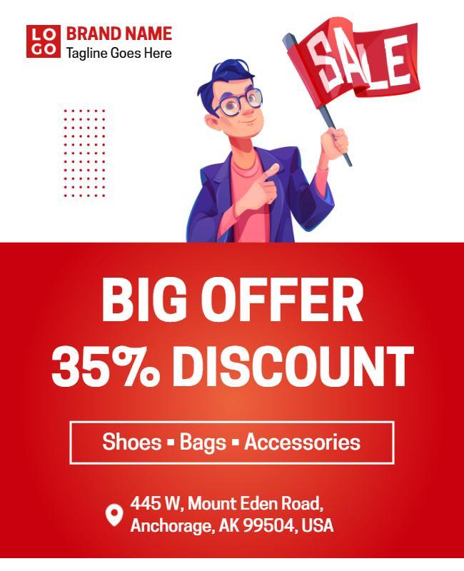 Big Discount Sale Flyer for Shoes and Accessories Template