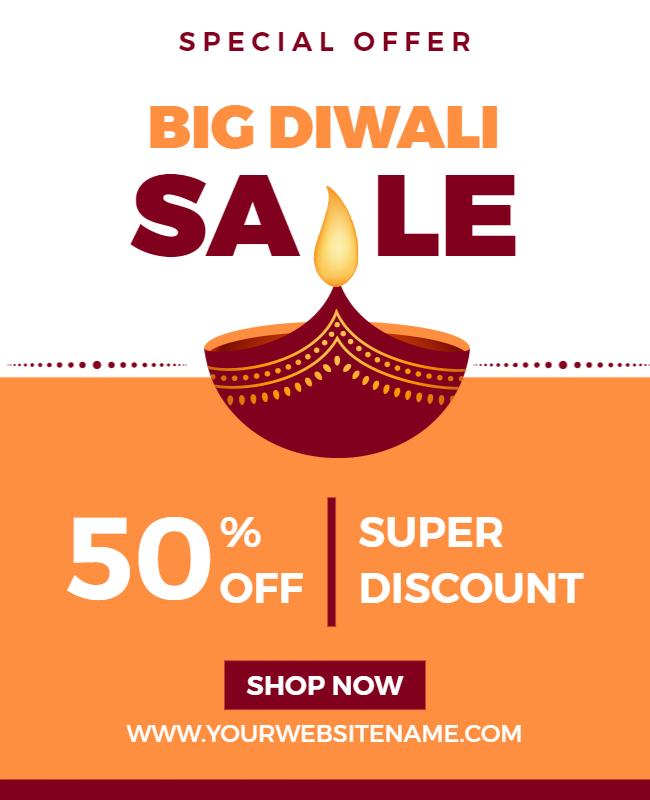 Big Diwali Sale Promotional Flyer Template