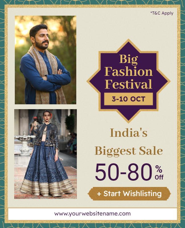 Big Fashion Festival Sale Flyer Template