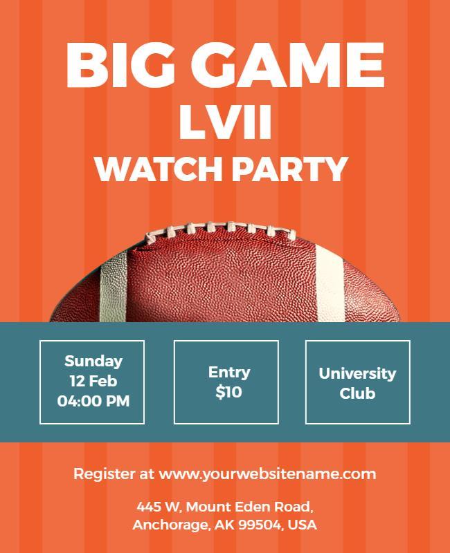 Big Game Lvii Watch Party Flyer Template