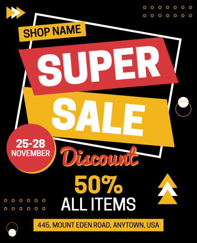 Big November Shopping Sale Flyer Template