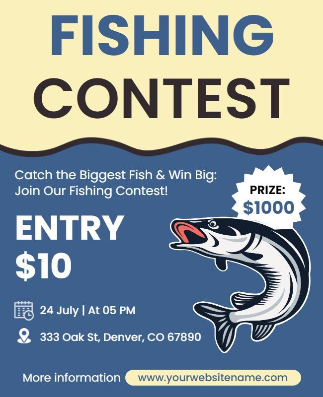 Big Prize Fishing Contest Event Flyer Template